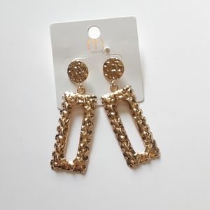 Melody Gold Textured Dangle Earrings